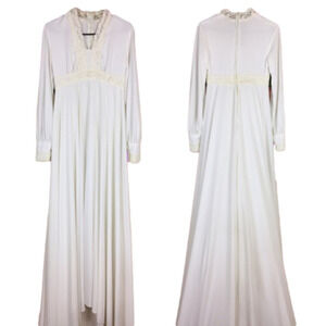 VINTAGE White Boho Wedding Dress Size 7